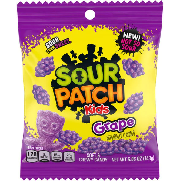 Sour Patch Kids Grape Peg Bag (141g)